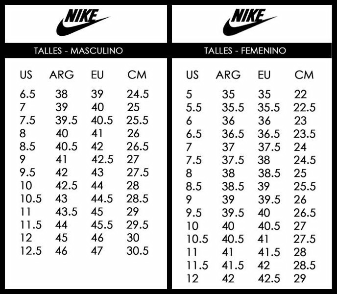 Línea de visión Peatonal Resonar tabla tallas nike calzado Today's Deals- OFF-52% >Free Delivery