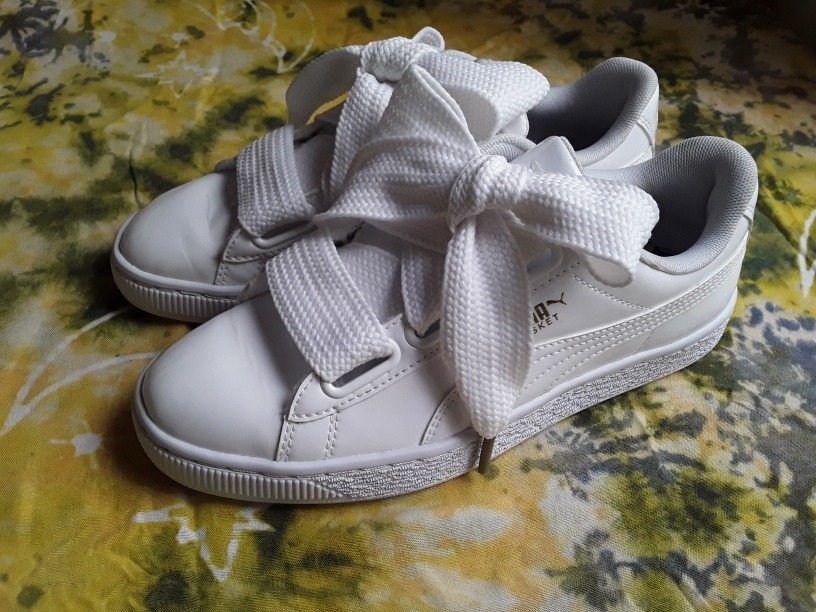 puma basket heart patent blancas