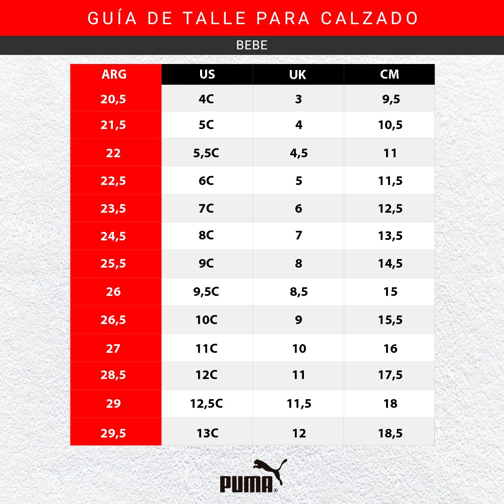 Asser coser Panadería Tabla De Tallas Zapatillas Puma Argentina on Sale, 55% OFF |  www.bridgepartnersllc.com