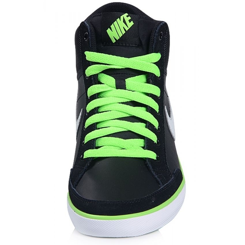 tenis nike negro con verde