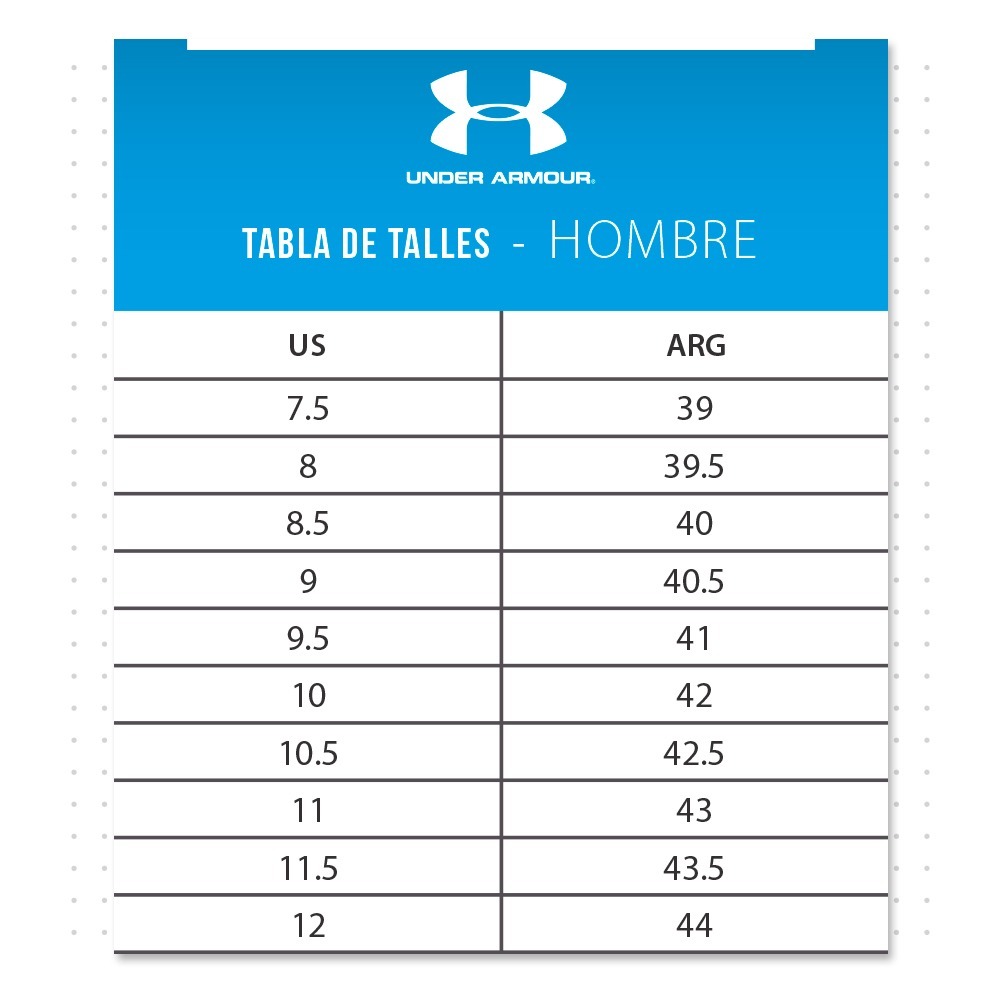 Guia Tallas Zapatos Under Armour Colombia Store - 1687472928