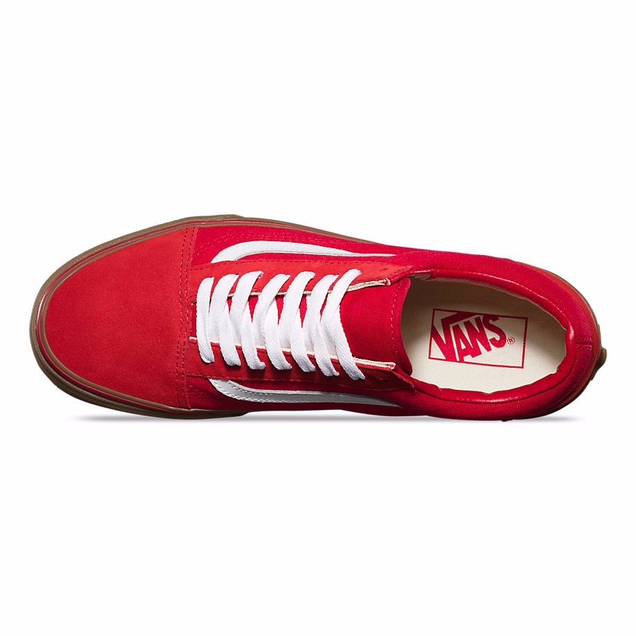 vans rojas suela marron