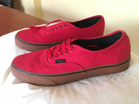 vans rojas suela marron