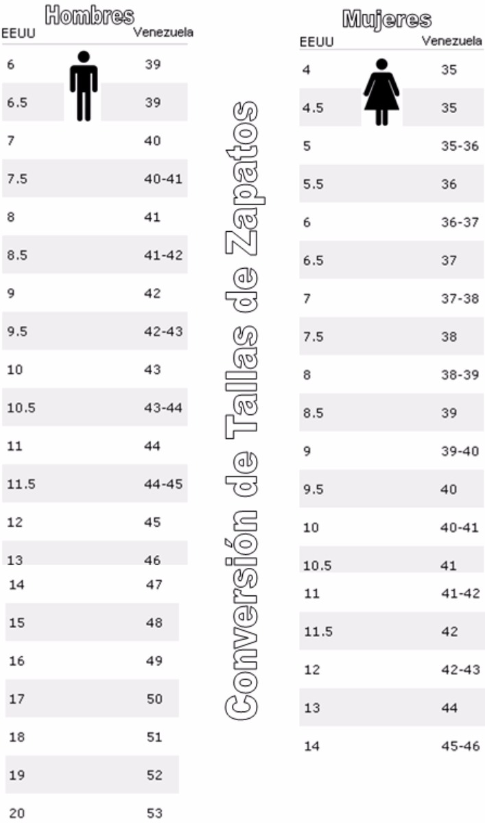 Americano Talla 11 Usa NiÃ±a Medidas De Calzado Americano A