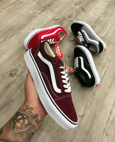 zapatos vans vinotinto rojo
