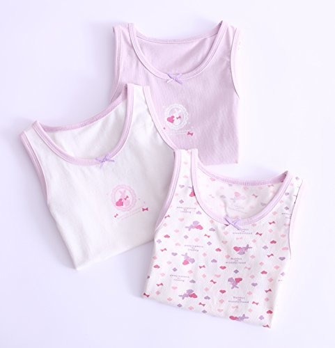 Zegoo Girls 3-Pack Butterfly Print Tagless Cami Super Soft Cotton Tank Tops