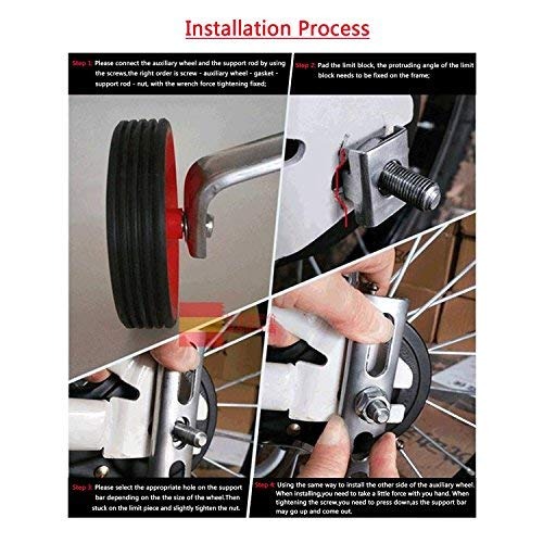 Estabilizadores de Bicicleta para ni/ños Color Negro Zerone Ruedas de Entrenamiento Ajustables de 12 a 20 Pulgadas