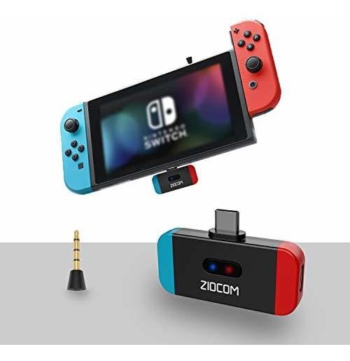 Conector USB C APTX de Baja latencia ZIOCOM Transmisor de Audio con Adaptador Bluetooth conmutador Compatible con Dos Dispositivos Compatible con AirPods PS4 Bose Sony y Auriculares
