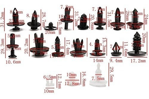 Zoostliss 415pcs Car Auto Push Pin Rivet Trim Clip Panel Body Interior Assortment Set